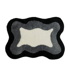 Soft Fluffy Bathroom Rug Non Slip Absorbent Washable Shag Abstract Bath Mat