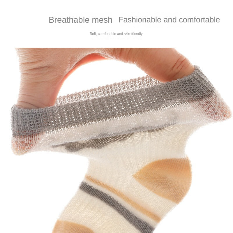 5Pairs Ultra Thin Breathable Cartoon Pattern Kids Socks