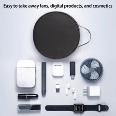 Telescopic Fan Storage Bag Waterproof Portable Case Double Zipper Mesh Pocket
