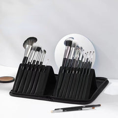 Makeup Brush Holder Case 15pcs Brushes Organizer