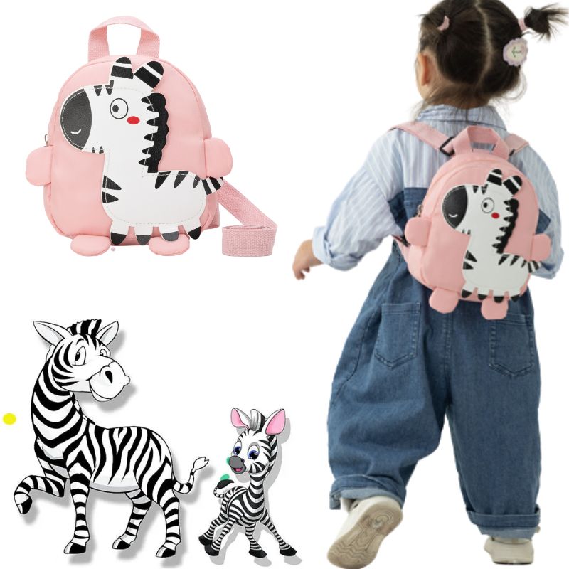 Zebra Pattern Toddler Backpack Leash Anti-lost Cartoon Animal Design