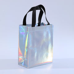 5pcs Iridescent Gift Bags Reusable Holographic Gift Bags With Handles