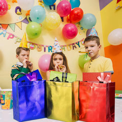 8pcs Iridescent Reusable Gift Bags for Birthday Wedding