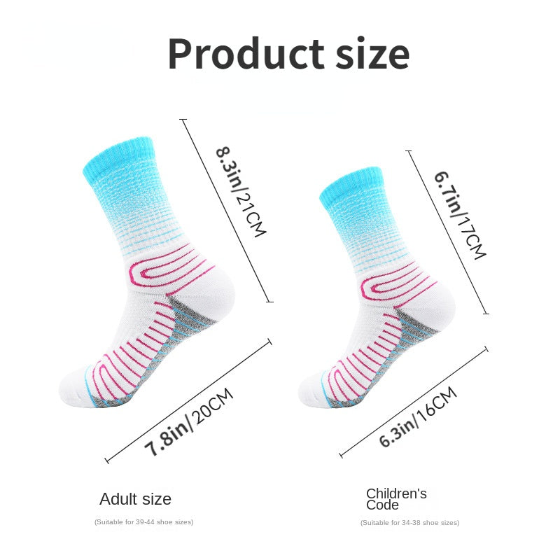 Summer Sweat Absorbing Mid Calf Socks for Running Cycling