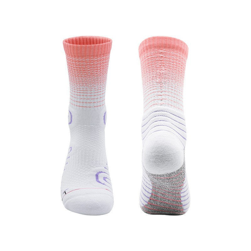 Summer Sweat Absorbing Mid Calf Socks for Running Cycling
