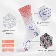 Summer Sweat Absorbing Mid Calf Socks for Running Cycling