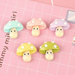 5pcs Luminous Mushroom Resin Doll House Toys DIY Decorative Patch