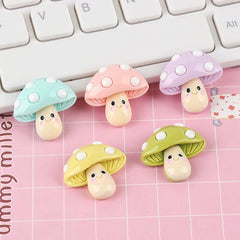 5pcs Luminous Mushroom Resin Doll House Toys DIY Decorative Patch
