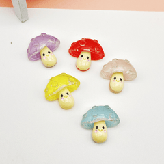 5pcs Luminous Mushroom Resin Doll House Toys DIY Decorative Patch