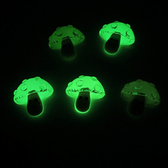 5pcs Luminous Mushroom Resin Doll House Toys DIY Decorative Patch
