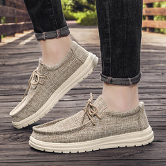 Men's Lace up Sneakers Comfortable Canvas Walking Shoes