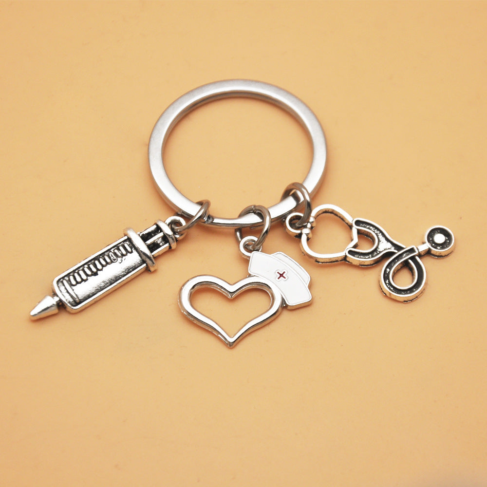 Cartoon Nursing Theme Key Chain Funny Alloy Bag Pendant