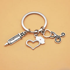 Cartoon Nursing Theme Key Chain Funny Alloy Bag Pendant