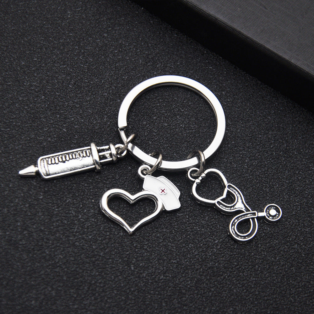 Cartoon Nursing Theme Key Chain Funny Alloy Bag Pendant