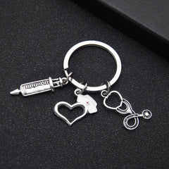 Cartoon Nursing Theme Key Chain Funny Alloy Bag Pendant
