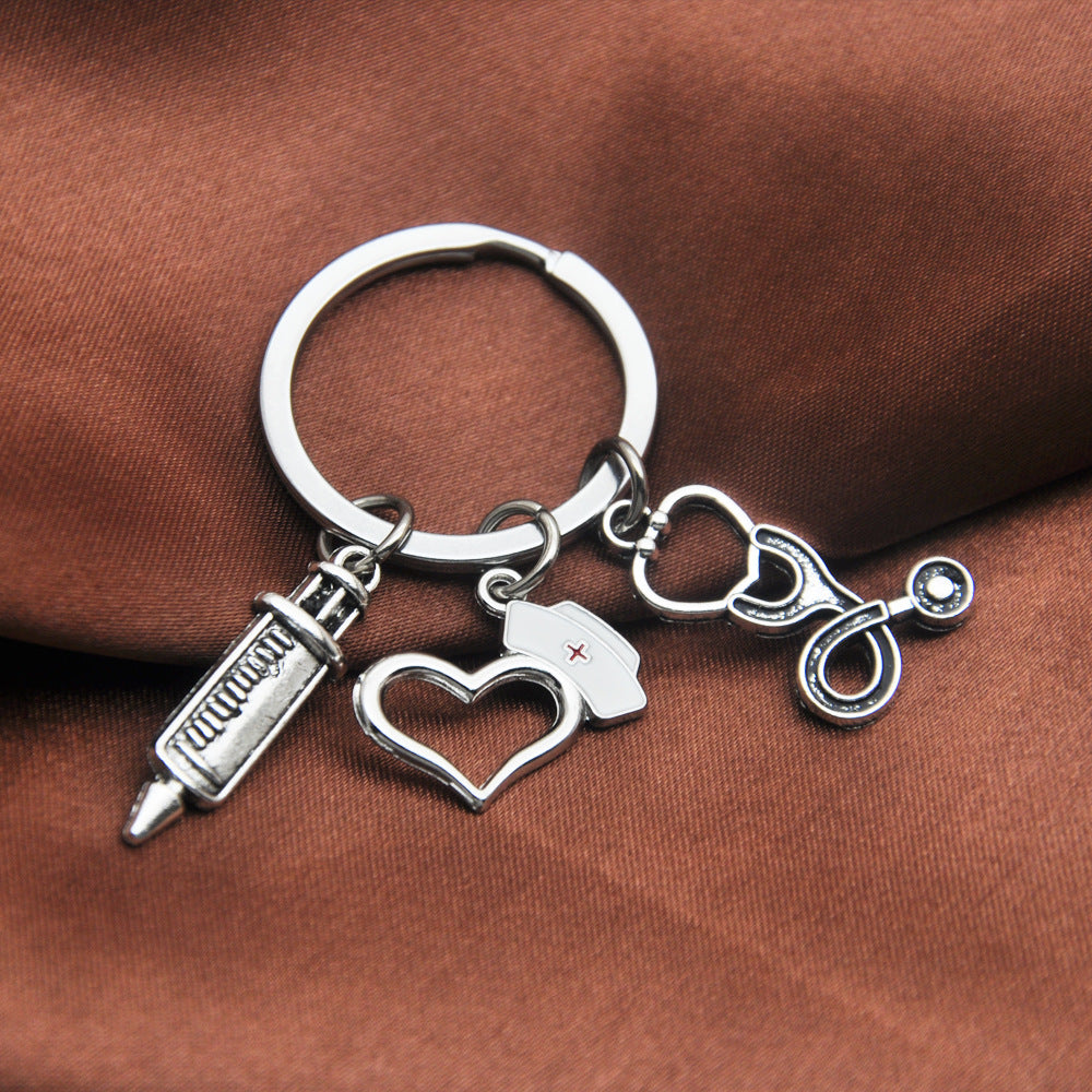 Cartoon Nursing Theme Key Chain Funny Alloy Bag Pendant