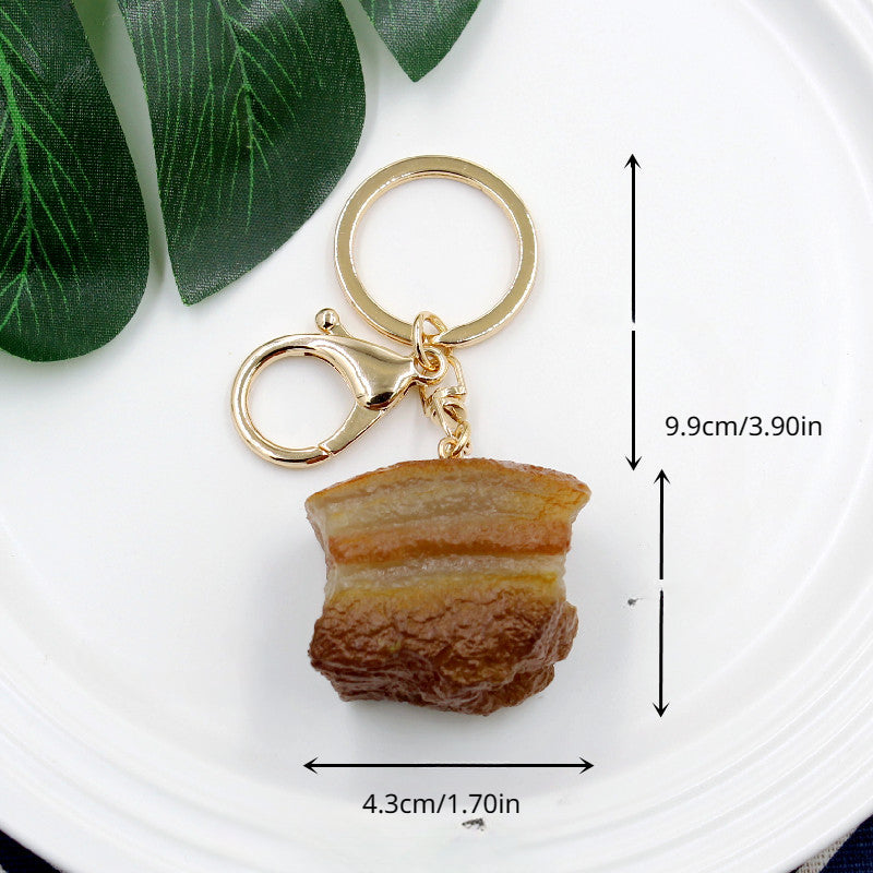 Creative Braised Pork Key Chain Funny Bag Backpack Pendant