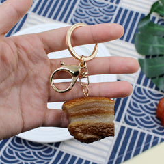 Creative Braised Pork Key Chain Funny Bag Backpack Pendant