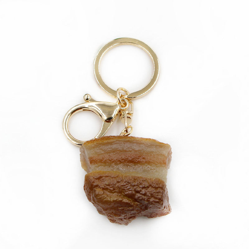 Creative Braised Pork Key Chain Funny Bag Backpack Pendant