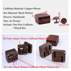 Men's Round Cufflinks for Formal Shirts with Box