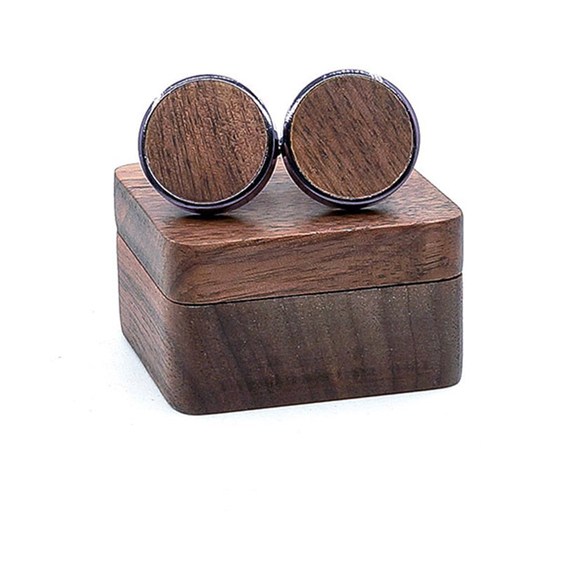 Men's Round Cufflinks for Formal Shirts with Box