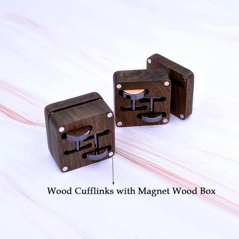 Men's Round Cufflinks for Formal Shirts with Box