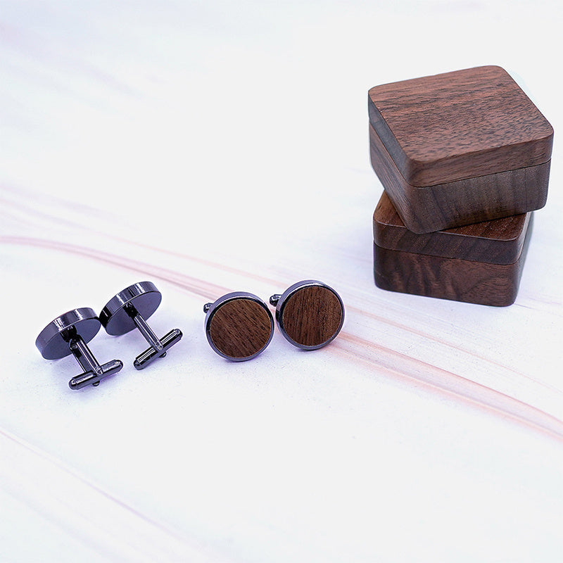 Men's Round Cufflinks for Formal Shirts with Box