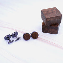 Men's Round Cufflinks for Formal Shirts with Box