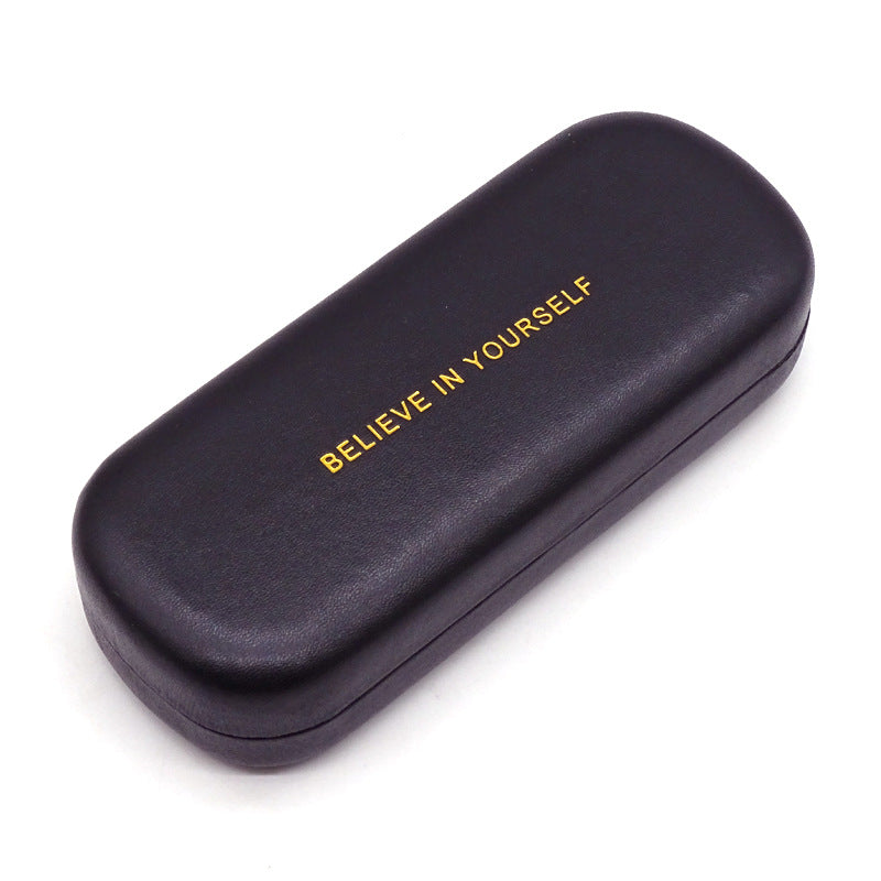 Men's Vintage PU Leather Glasses Case Hard Eyeglasses Protector