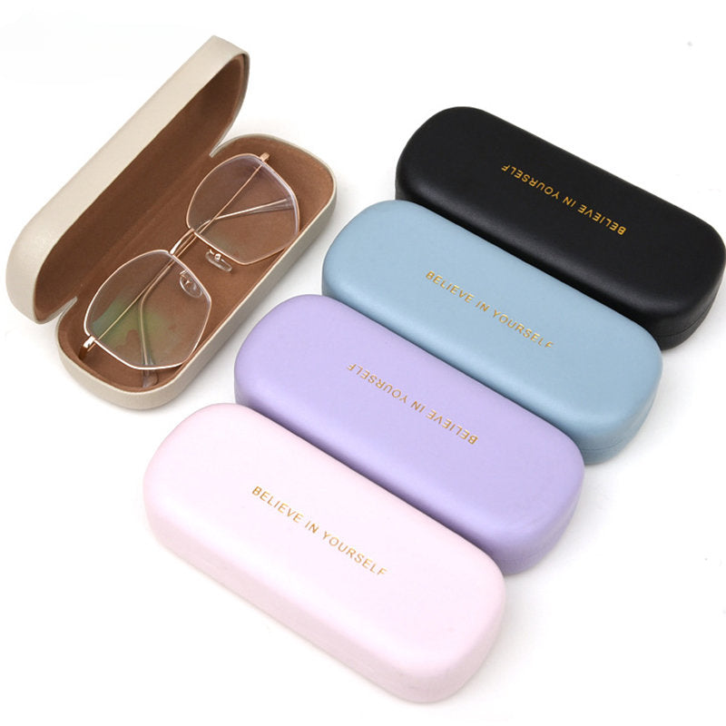 Men's Vintage PU Leather Glasses Case Hard Eyeglasses Protector