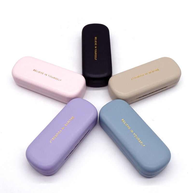 Men's Vintage PU Leather Glasses Case Hard Eyeglasses Protector