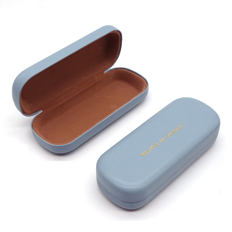 Men's Vintage PU Leather Glasses Case Hard Eyeglasses Protector
