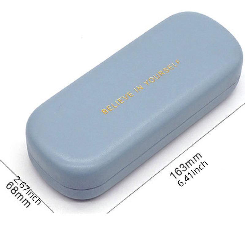 Men's Vintage PU Leather Glasses Case Hard Eyeglasses Protector