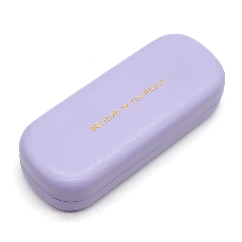 Men's Vintage PU Leather Glasses Case Hard Eyeglasses Protector