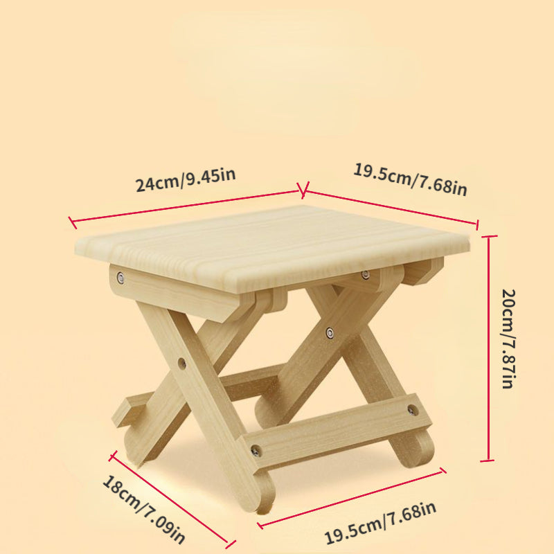 1pc Folding Wood Stool Portable Durable for Outdoor Fishing Camping