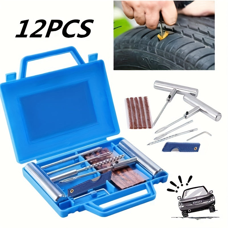 12 Pcs Auto Repair Tire Repair Tool Set Vacuum Tire Repair Tool