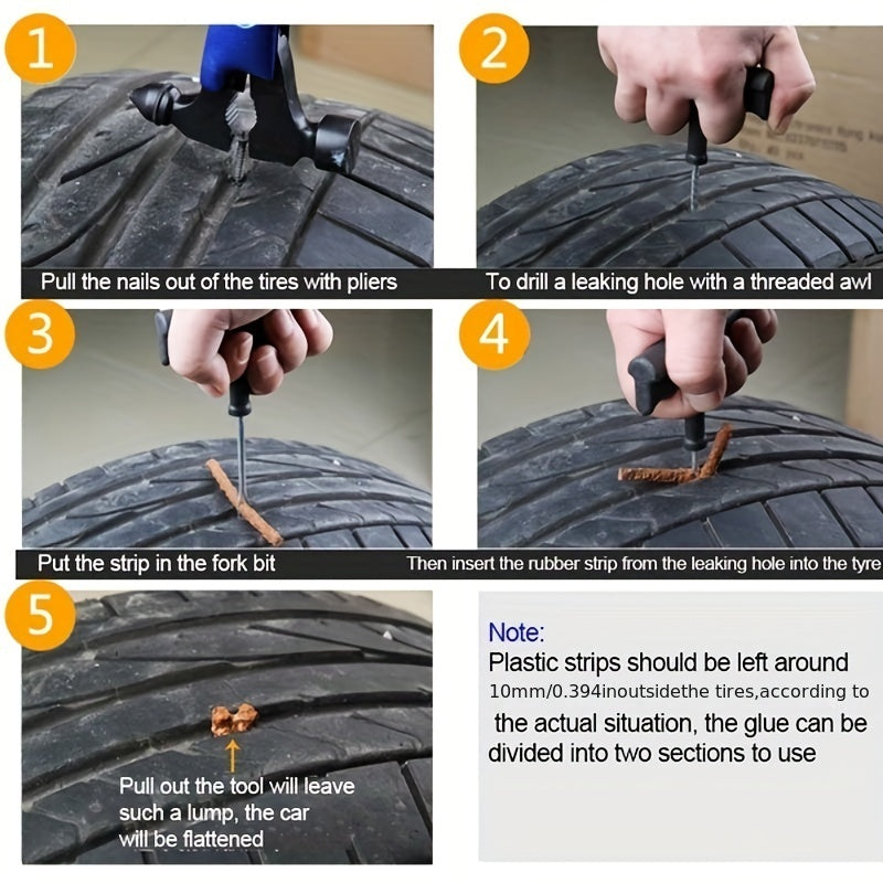 12 Pcs Auto Repair Tire Repair Tool Set Vacuum Tire Repair Tool
