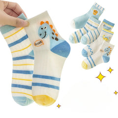 5 Pairs Boys Cartoon Crew Socks for Spring Autumn