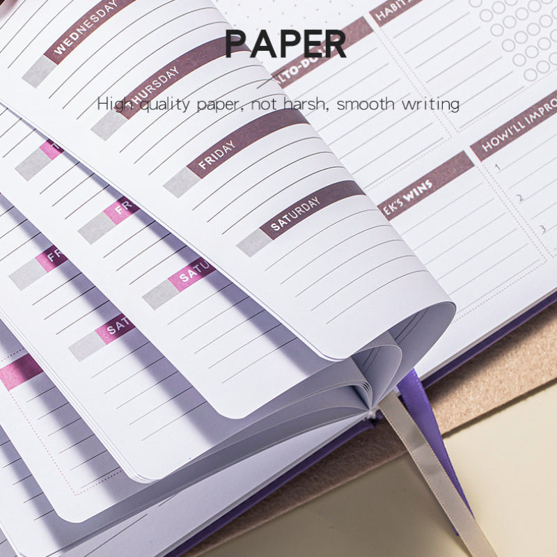 A5 Undated Plan Notebook for Time Management and Goal Achievement