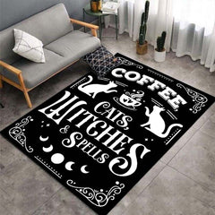 Gothic Halloween Cat Witch Rug