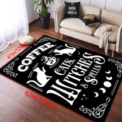 Gothic Halloween Cat Witch Rug