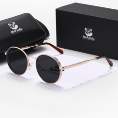 MePanda Unisex Round Metal Punk Sunglasses