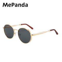 MePanda Unisex Round Metal Punk Sunglasses