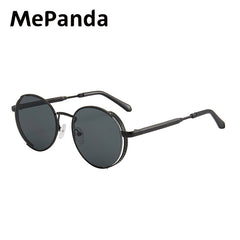 MePanda Unisex Round Metal Punk Sunglasses