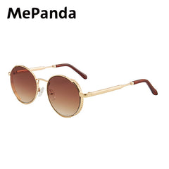 MePanda Unisex Round Metal Punk Sunglasses