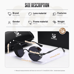 MePanda Round Dot Paint Steampunk Sunglasses UV Protection
