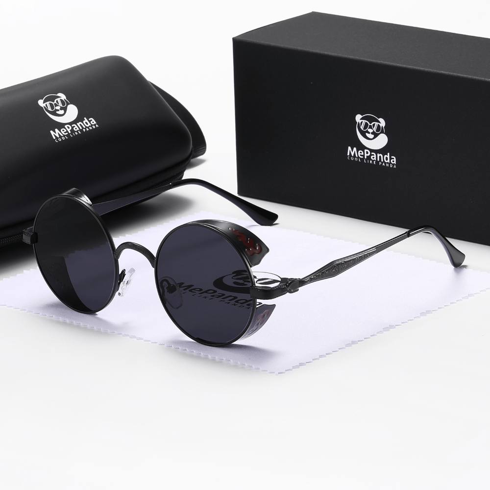 MePanda Round Dot Paint Steampunk Sunglasses UV Protection