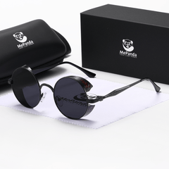 MePanda Round Dot Paint Steampunk Sunglasses UV Protection