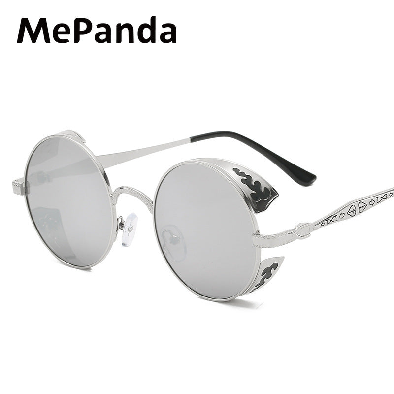 MePanda Round Dot Paint Steampunk Sunglasses UV Protection