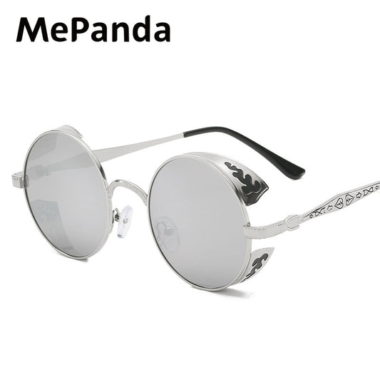 MePanda Round Dot Paint Steampunk Sunglasses UV Protection
